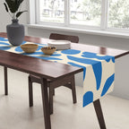Blue flower nature art pattern Table Runner Gallery Image 2
