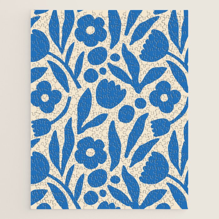Blue flower nature art pattern Jigsaw Puzzle Gallery Image 1