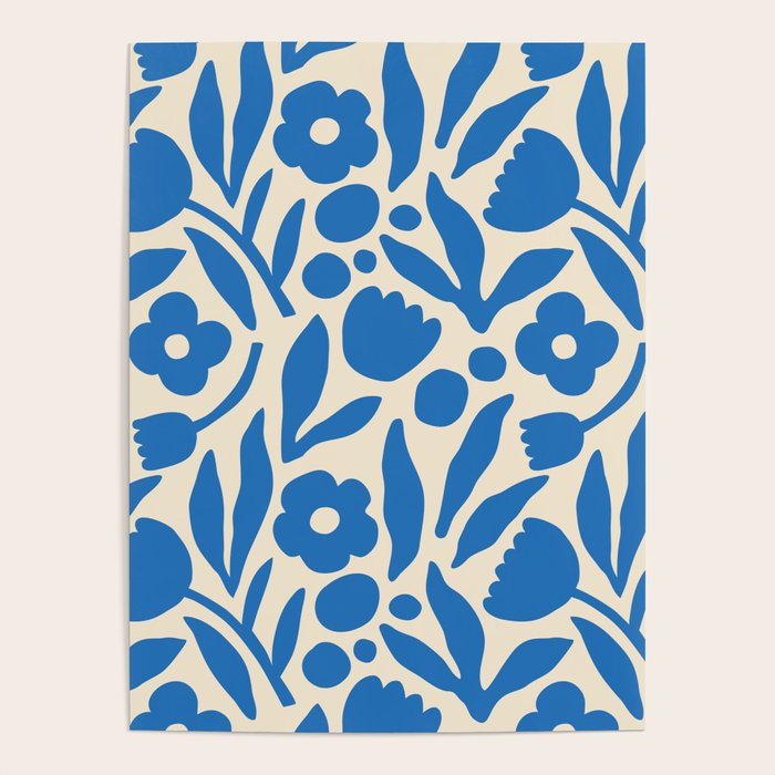 Blue flower nature art pattern Poster Gallery Image 4