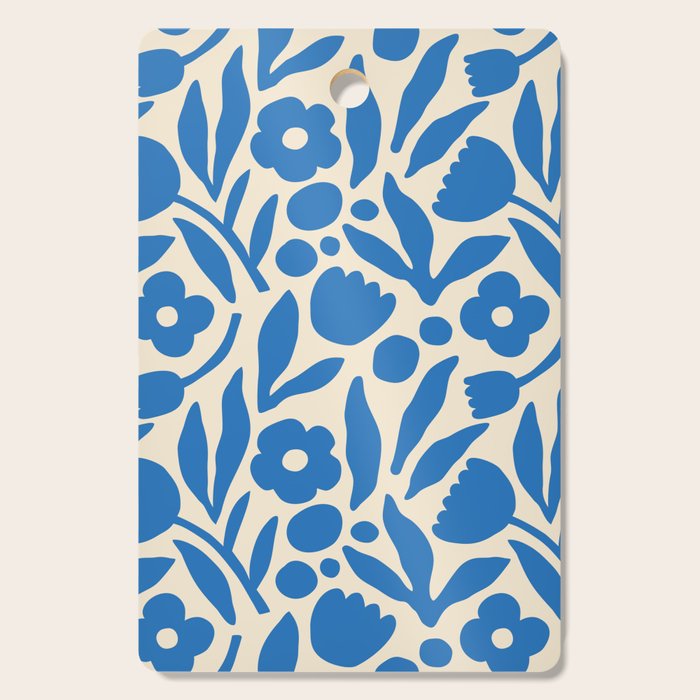 Blue flower nature art pattern Cutting Board Gallery Image 1