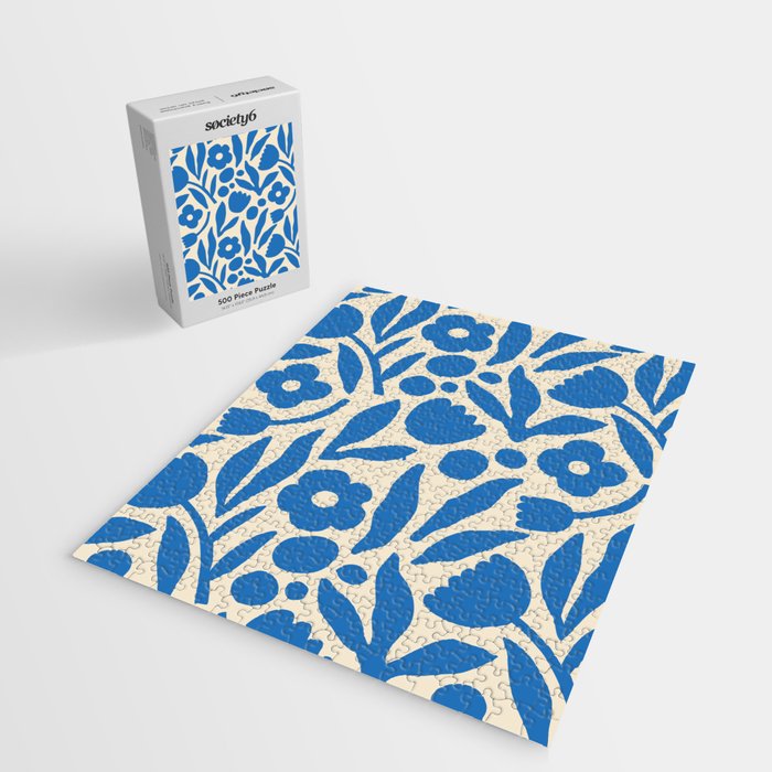 Blue flower nature art pattern Jigsaw Puzzle Gallery Image 2