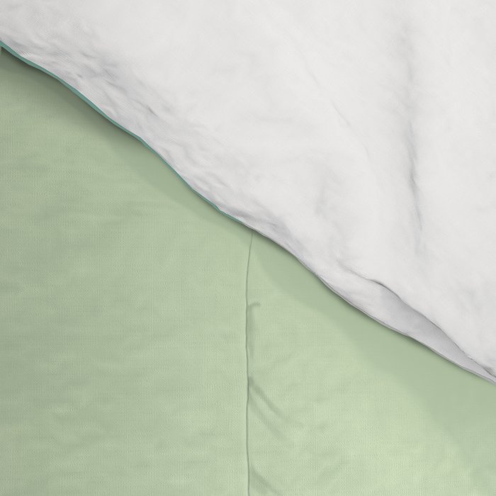 Retro Liquid Candy Swirl Abstract Pattern in Pastel Mint Teal and Salmon Blush on White Comforter Gallery Image 4