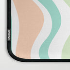 Retro Liquid Candy Swirl Abstract Pattern in Pastel Mint Teal and Salmon Blush on White Laptop Sleeve Gallery Image 3