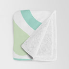 Retro Liquid Candy Swirl Abstract Pattern in Pastel Mint Teal and Salmon Blush on White Throw Blanket Gallery Image 3