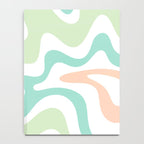 Retro Liquid Candy Swirl Abstract Pattern in Pastel Mint Teal and Salmon Blush on White Notebook Gallery Image 4