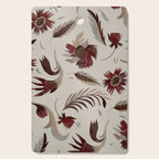 floral folk background red Cutting Board Gallery Image 1