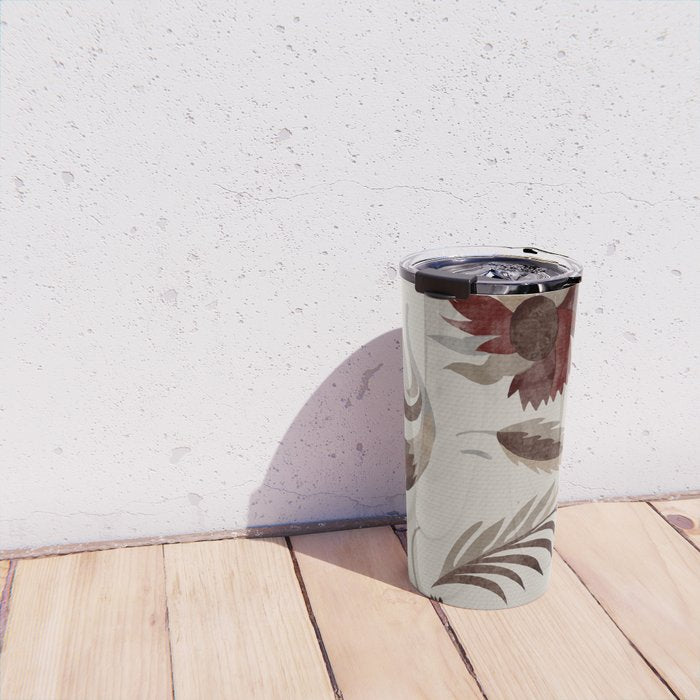 floral folk background red Travel Mug Gallery Image 4