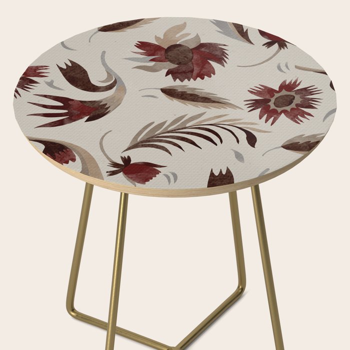 floral folk background red Side Table Gallery Image 2