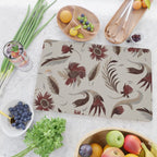 floral folk background red Cutting Board Gallery Image 2