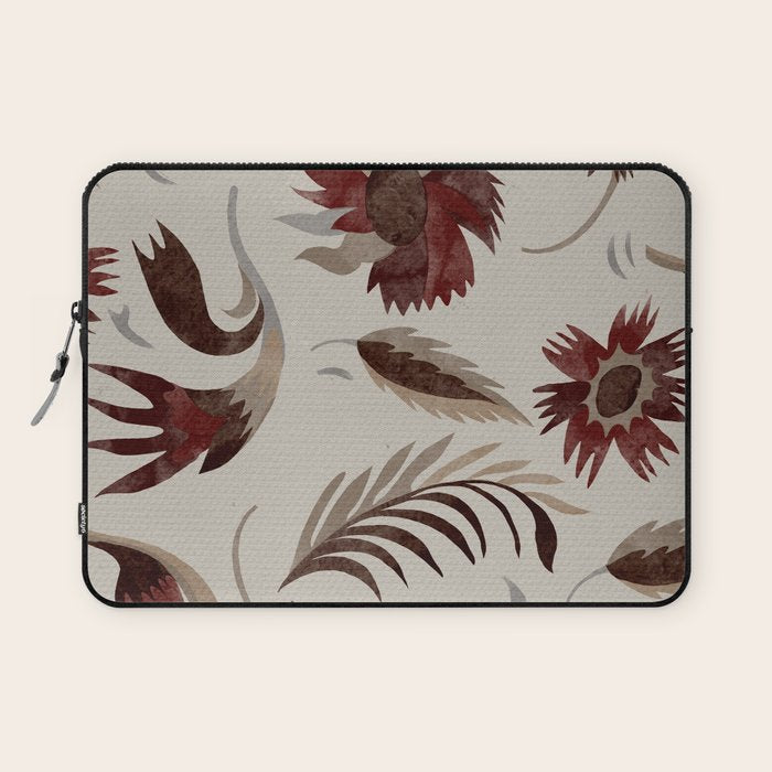 floral folk background red Laptop Sleeve Gallery Image 1