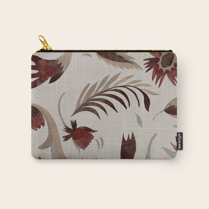floral folk background red Carry All Pouch Gallery Image 1