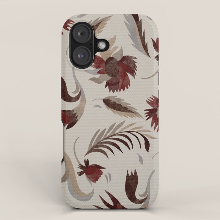 floral folk background red iPhone Case Gallery Image 1