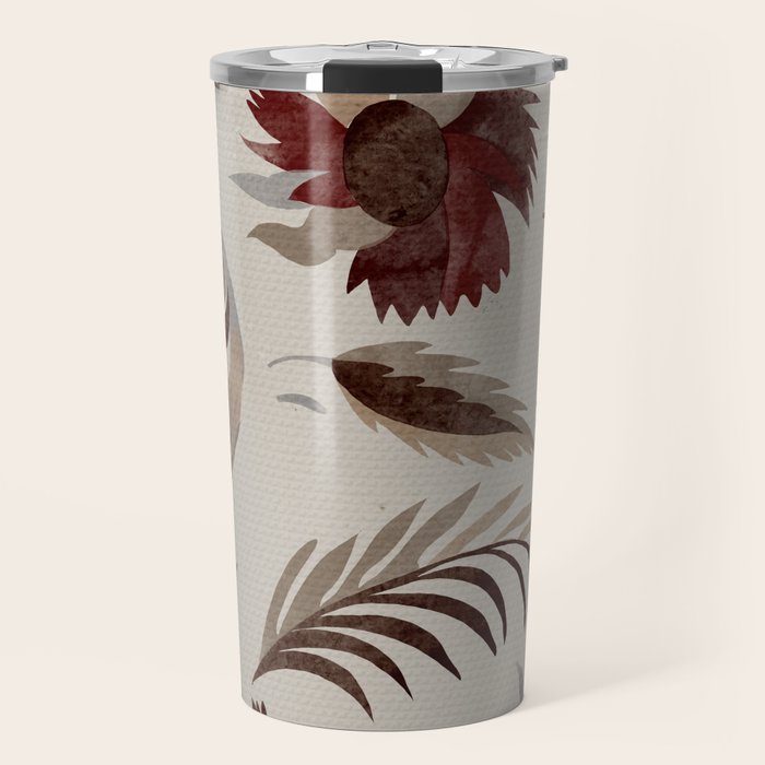 floral folk background red Travel Mug Gallery Image 1