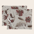 floral folk background red Placemat Gallery Image 1
