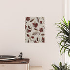 floral folk background red Poster Gallery Image 2