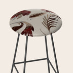 floral folk background red Stool Gallery Image 2