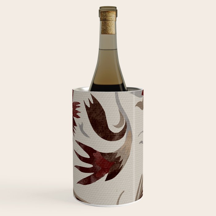 floral folk background red Wine Chiller Gallery Image 2