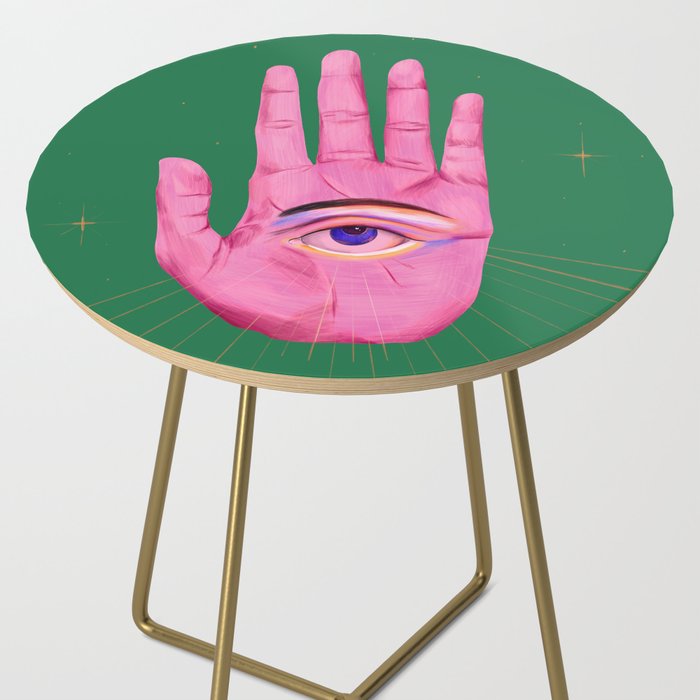 Pink Psychedelic Evil Eye Side Table Gallery Image 2