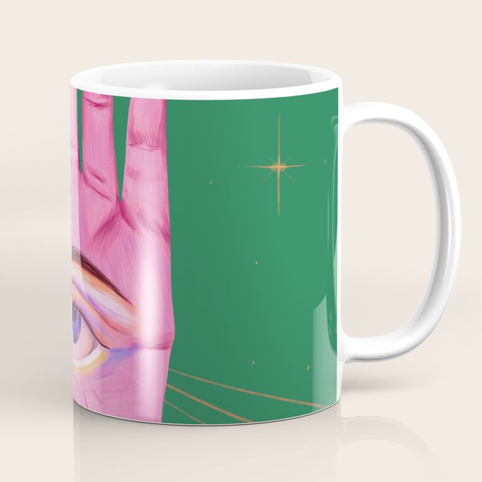 Pink Psychedelic Evil Eye Coffee Mug Gallery Image 1