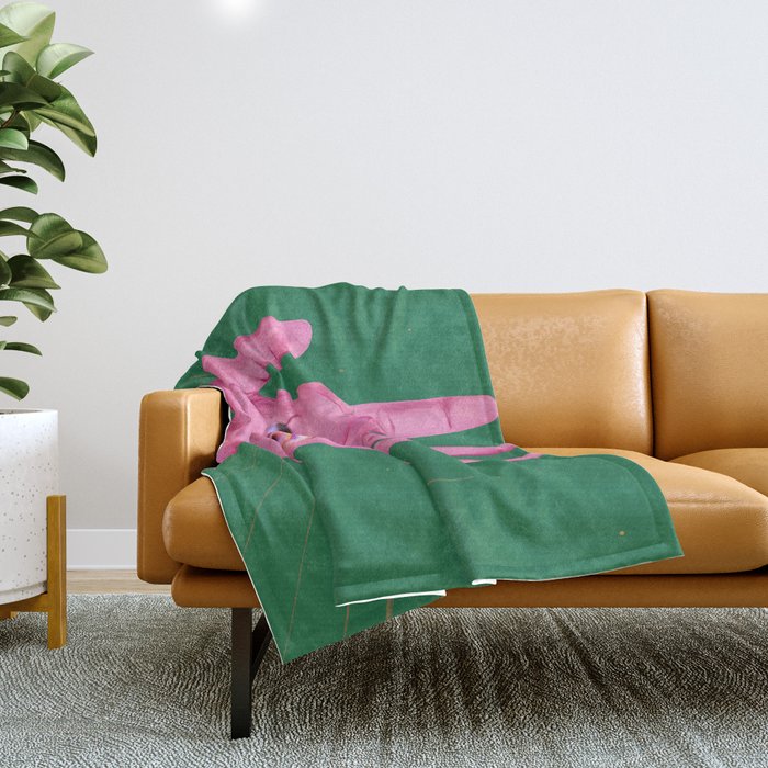 Pink Psychedelic Evil Eye Throw Blanket Gallery Image 1