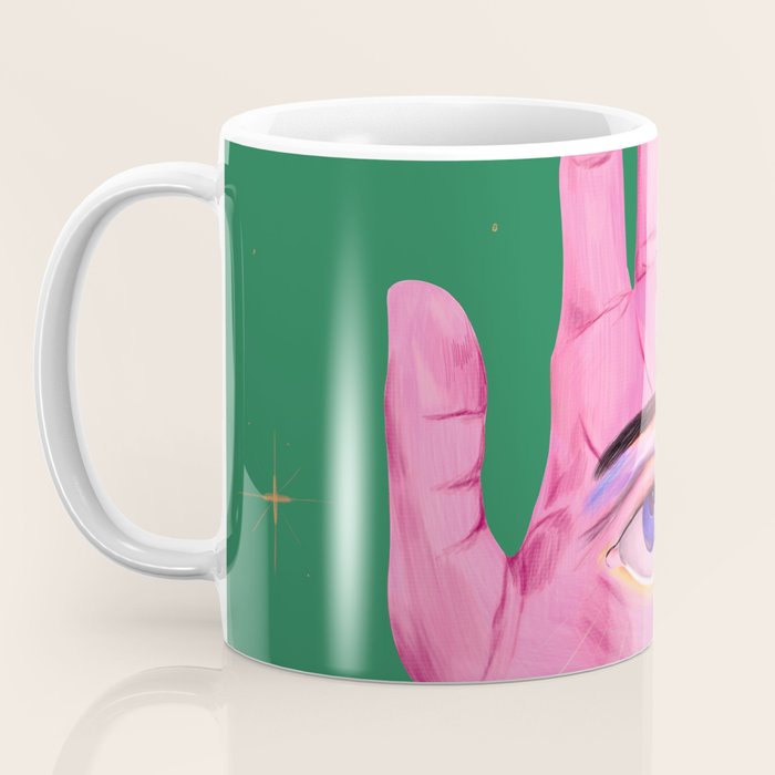 Pink Psychedelic Evil Eye Coffee Mug Gallery Image 3