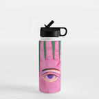 Pink Psychedelic Evil Eye Water Bottle Gallery Image 1