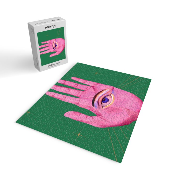 Pink Psychedelic Evil Eye Jigsaw Puzzle Gallery Image 2