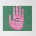 Pink Psychedelic Evil Eye Throw Blanket Gallery Image 2