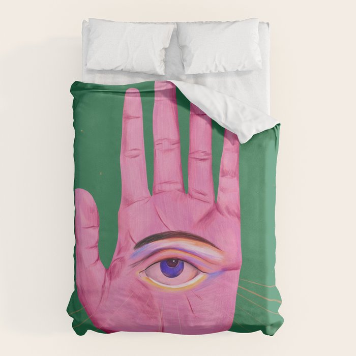 Pink Psychedelic Evil Eye Duvet Cover Gallery Image 6