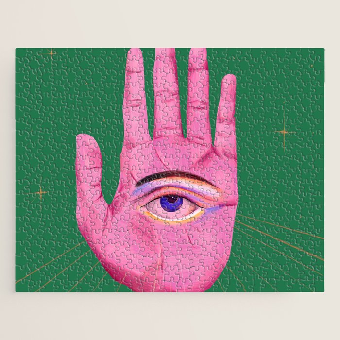 Pink Psychedelic Evil Eye Jigsaw Puzzle Gallery Image 1