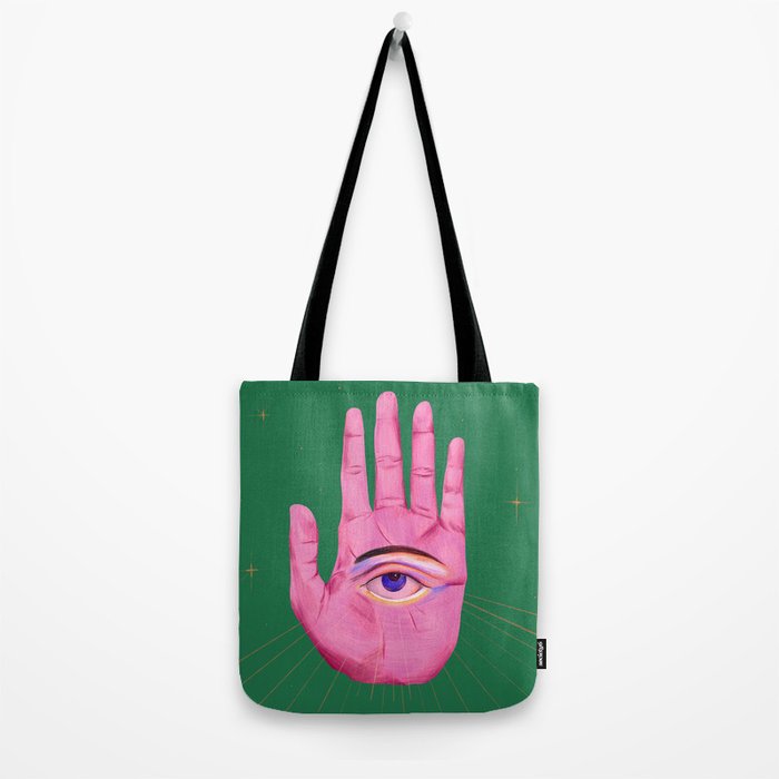 Pink Psychedelic Evil Eye Tote Bag Gallery Image 2
