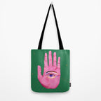 Pink Psychedelic Evil Eye Tote Bag Gallery Image 2