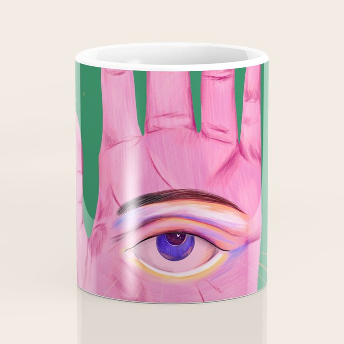 Pink Psychedelic Evil Eye Coffee Mug Gallery Image 4