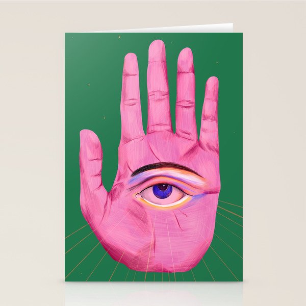 Pink Psychedelic Evil Eye Stationery Card Gallery Image 2