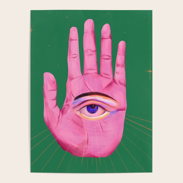 Pink Psychedelic Evil Eye Poster