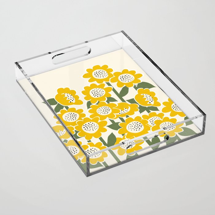 Sunny Flowers #1 Acrylic Tray Gallery Image 1