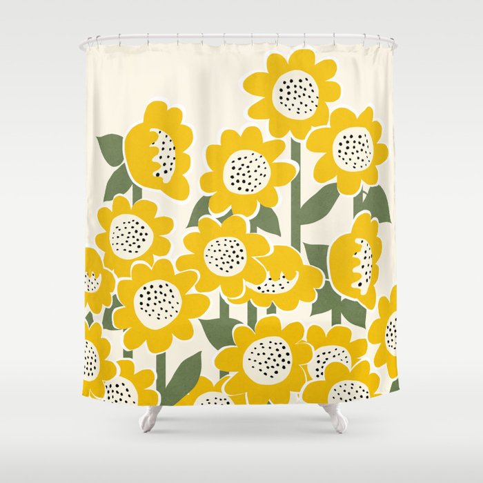 Sunny Flowers #1 Shower Curtain Gallery Image 1