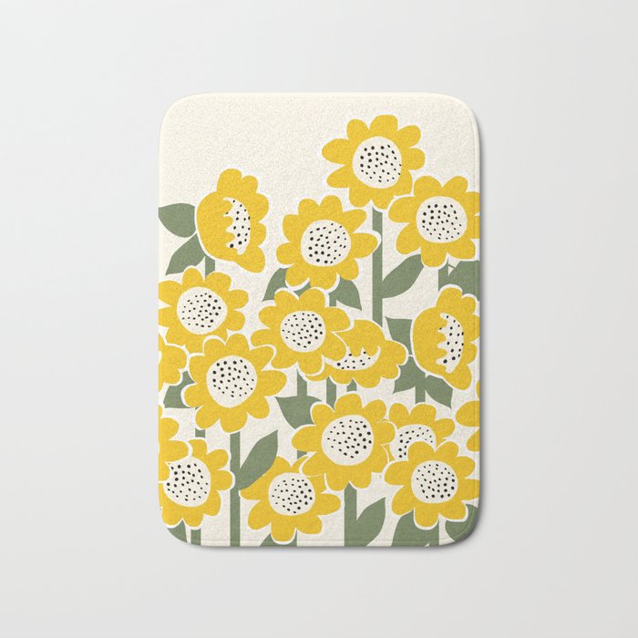 Sunny Flowers #1 Bath Mat Gallery Image 1