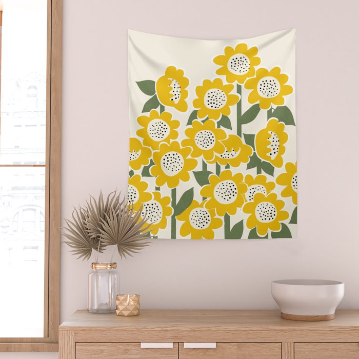 Sunny Flowers #1 Wall Tapestry Gallery Image 2