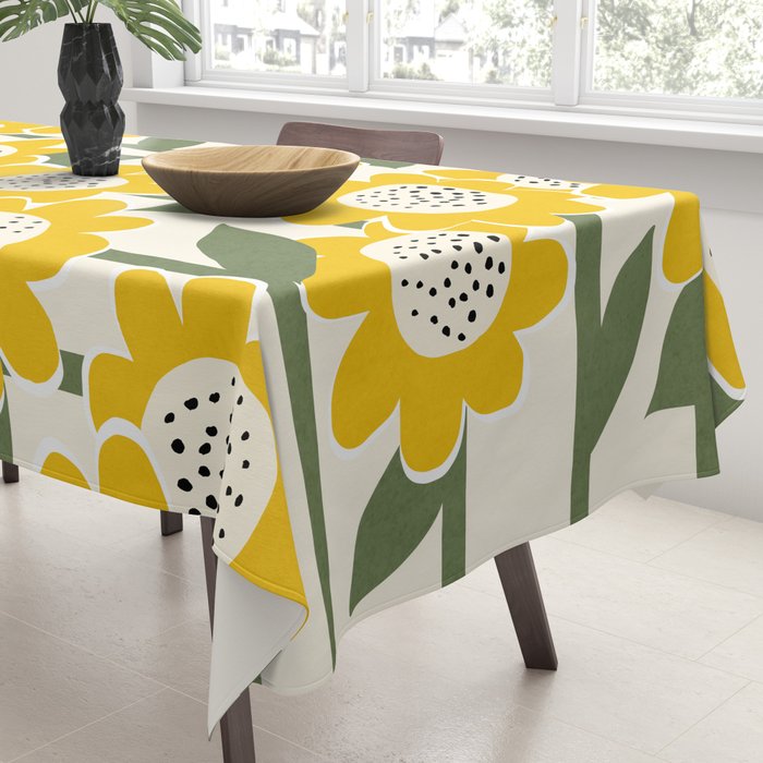 Sunny Flowers #1 Tablecloth Gallery Image 3