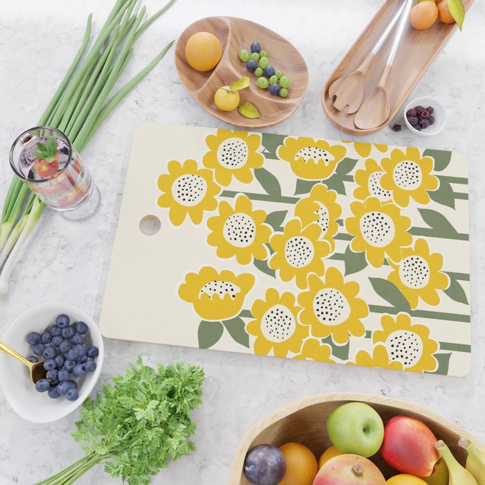 Sunny Flowers #1 Cutting Board Gallery Image 2