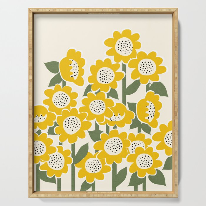 Sunny Flowers #1 Serving Tray Gallery Image 1