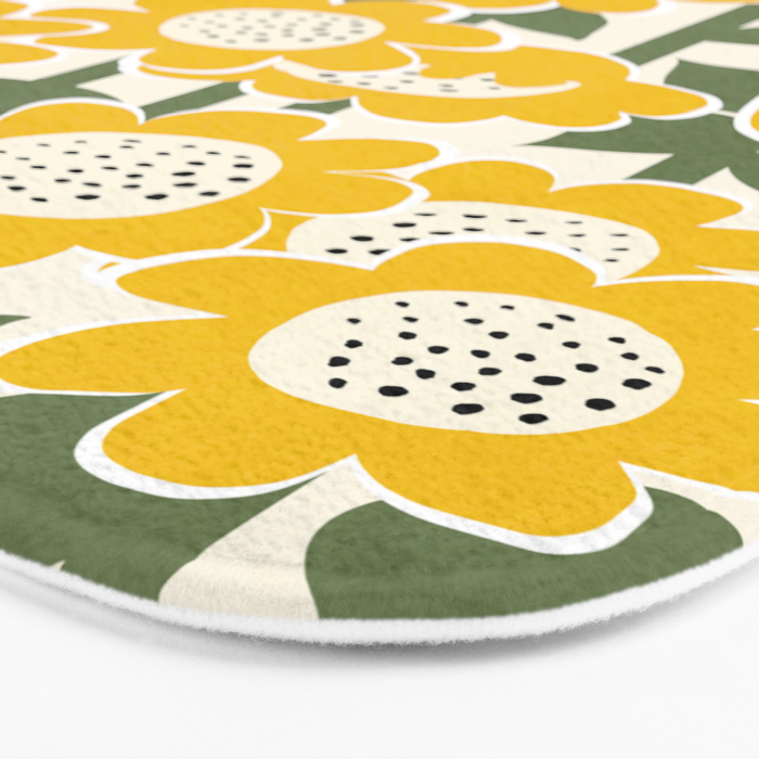 Sunny Flowers #1 Bath Mat Gallery Image 3