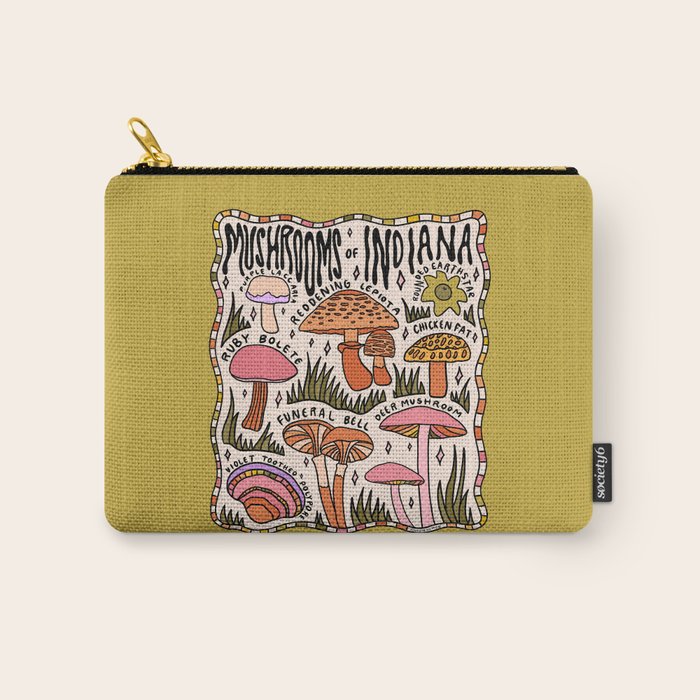 Mushrooms of Indiana Carry All Pouch Gallery Image 1