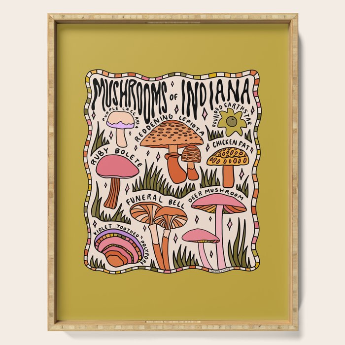 Mushrooms of Indiana Serving Tray Gallery Image 1
