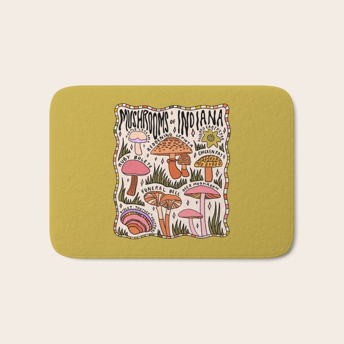 Mushrooms of Indiana Bath Mat Gallery Image 1