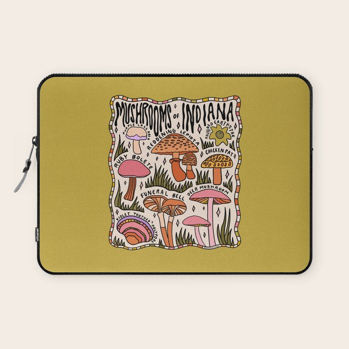 Mushrooms of Indiana Laptop Sleeve Gallery Image 1