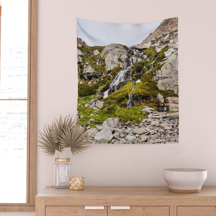 Chasm Lake Waterfall Wall Tapestry Gallery Image 2