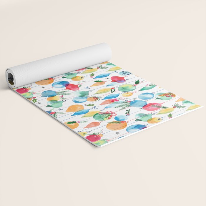 Holiday 2025 Christmas Colorful Baubles Yoga Mat Gallery Image 2