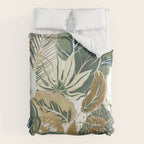 Wild Tropical Prints, Green and Gold Duvet Cover Gallery Image 6